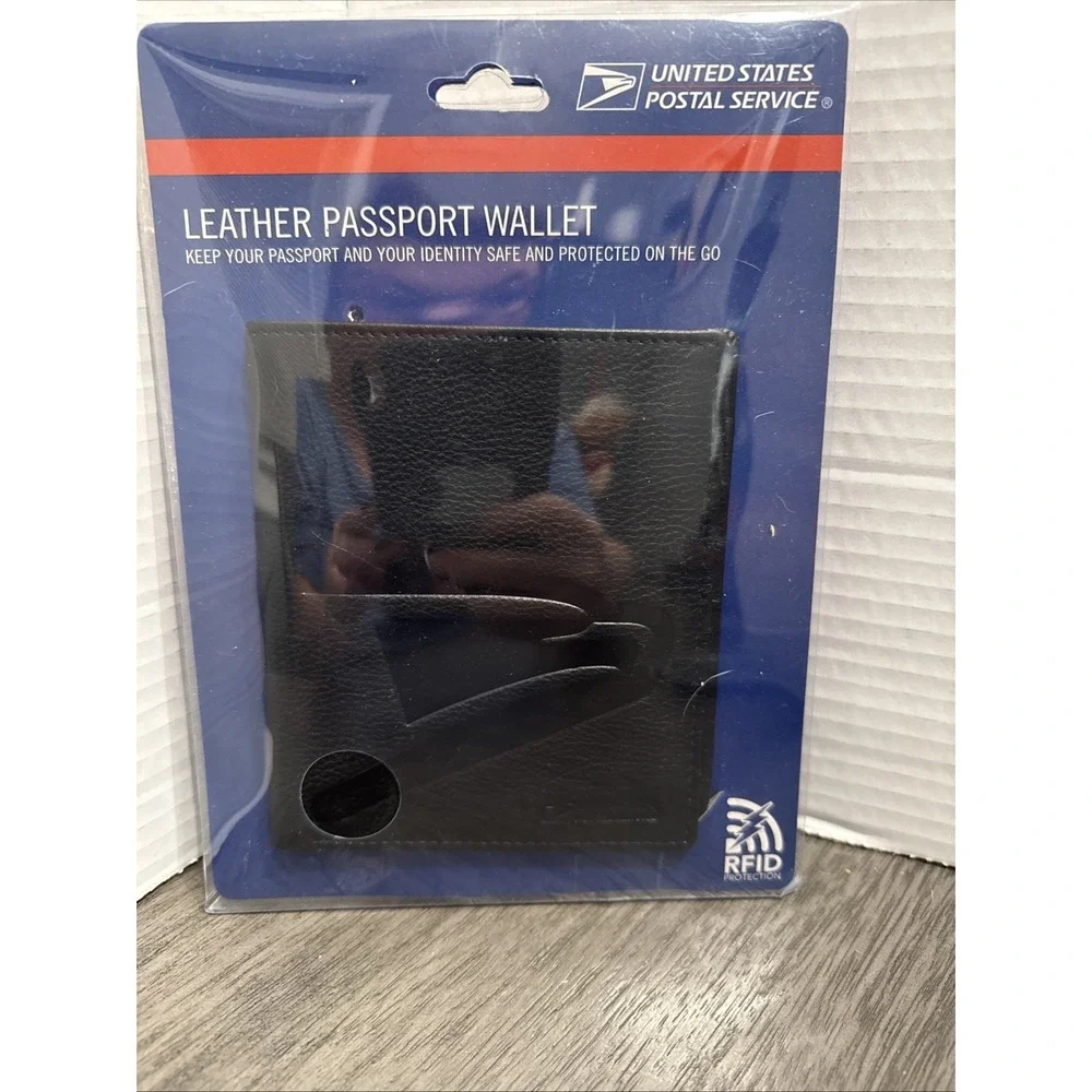2- Black Leather Passport Wallets RFID Protection